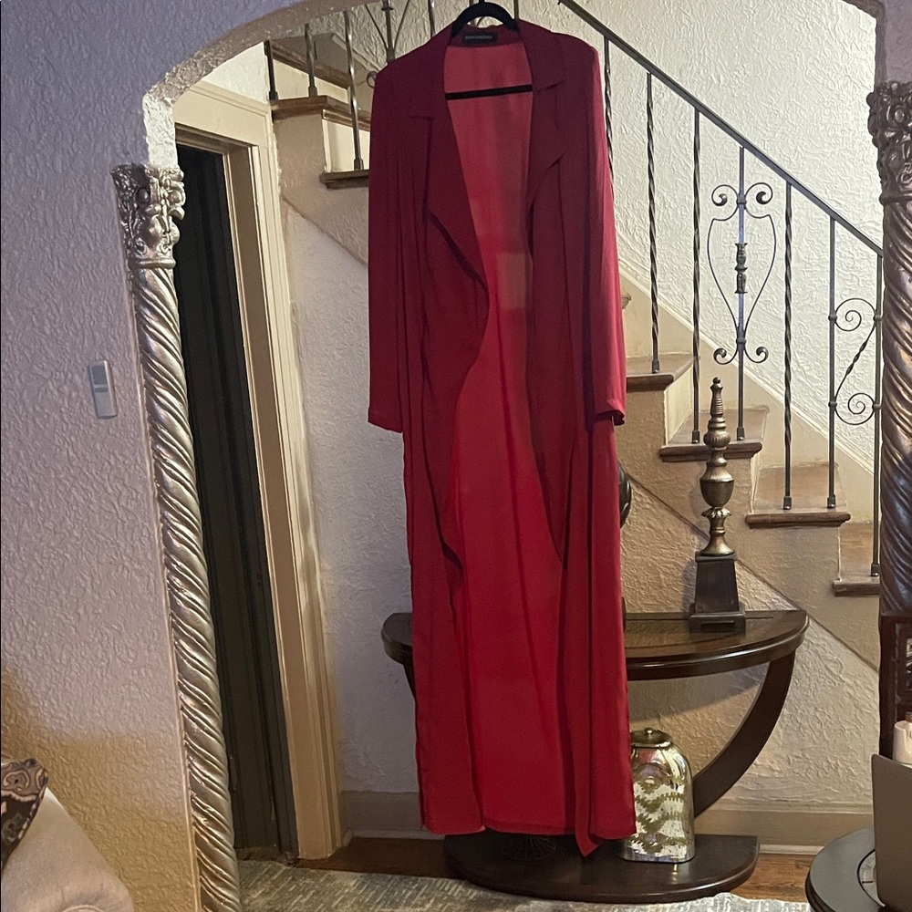 Naked Red Long Duster